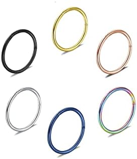 16G 18G 20G Stainless Steel Hinged Clicker Segment Septum Nose Lip